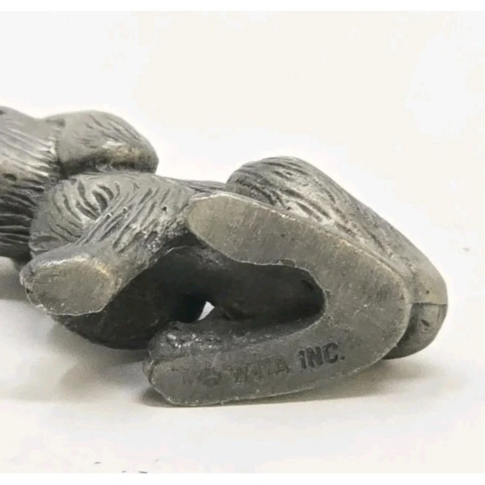 Vintage WWA pewter dog puppy figurine animal collectible miniature